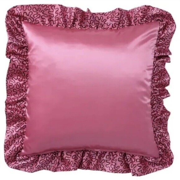 NWOT! Zandra Rhodes x Ikea Pink Ruffle Pillow Sham 20x20" - Picture 3 of 5